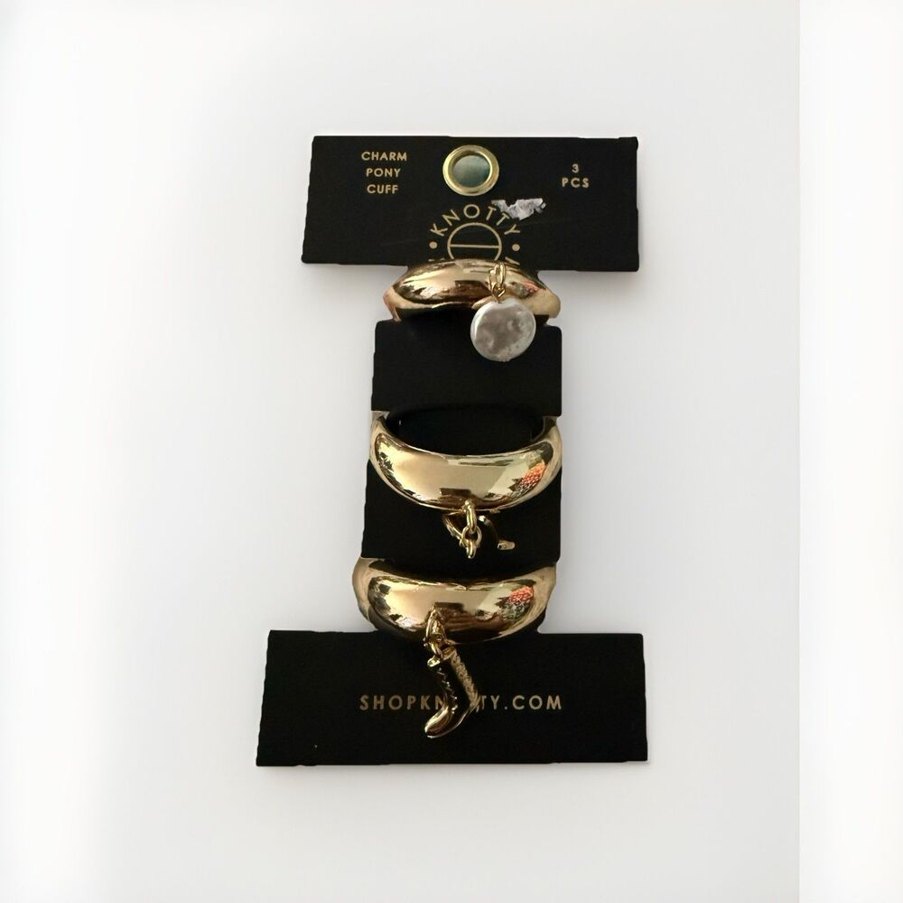 Knotty Pony Cuff Hair Bracelet Charms 3PCS  Lucky Horseshoe Cowboy Boot Western